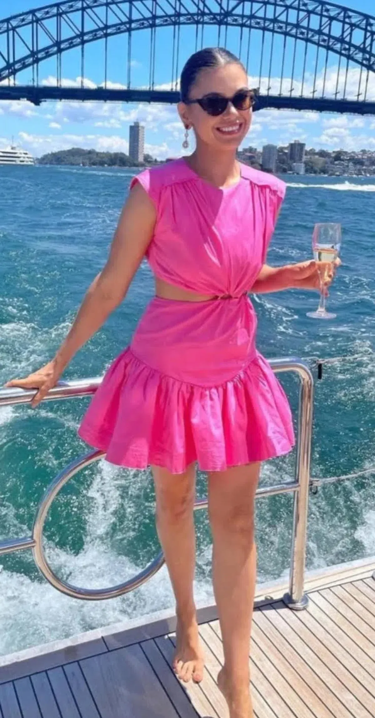 Aje Solstice Cut Out Ring Flip Mini Dress Pink Size 16 - Image 4