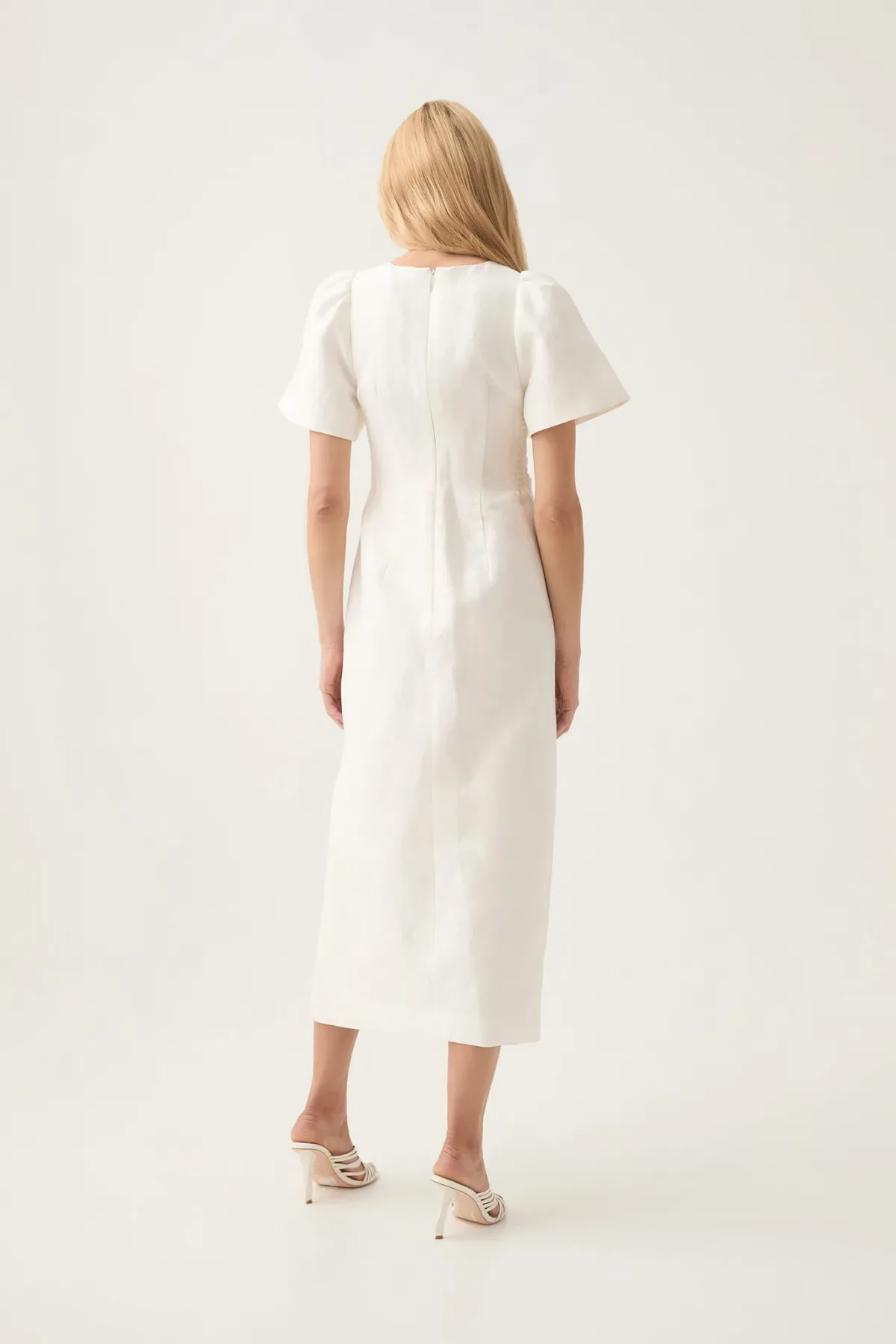Aje Presence Twisted Midi Dress Ivory Size 12 - Image 3
