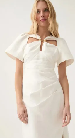 Aje Presence Twisted Midi Dress Ivory Size 12 for rent on The Volte - image 4