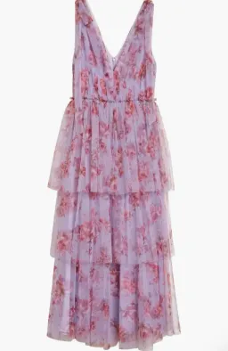 Lela Rose Floral Tiered Tulle Dress Purple Size AU 14 for rent on The Volte - image 2