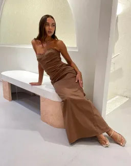 Sir the Label Alba Strapless Maxi Dress Gown in Mocha Size 2 / AU 10 / M for rent on The Volte - image 1