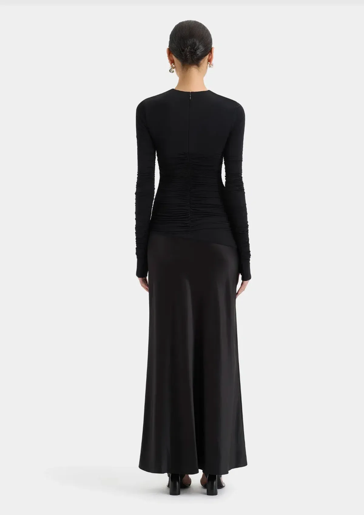 Sir The Label Alessia Silk Draped Long Gown Black Size 0 / AU 6 / XS - Image 2