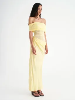 Benni Nico Off Shoulder Maxi Dress Yellow Size 8 / AU 8 for rent on The Volte - image 7