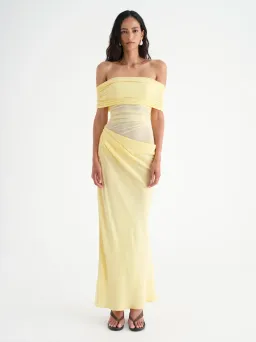 Benni Nico Off Shoulder Maxi Dress Yellow Size 8 / AU 8 for rent on The Volte - image 1