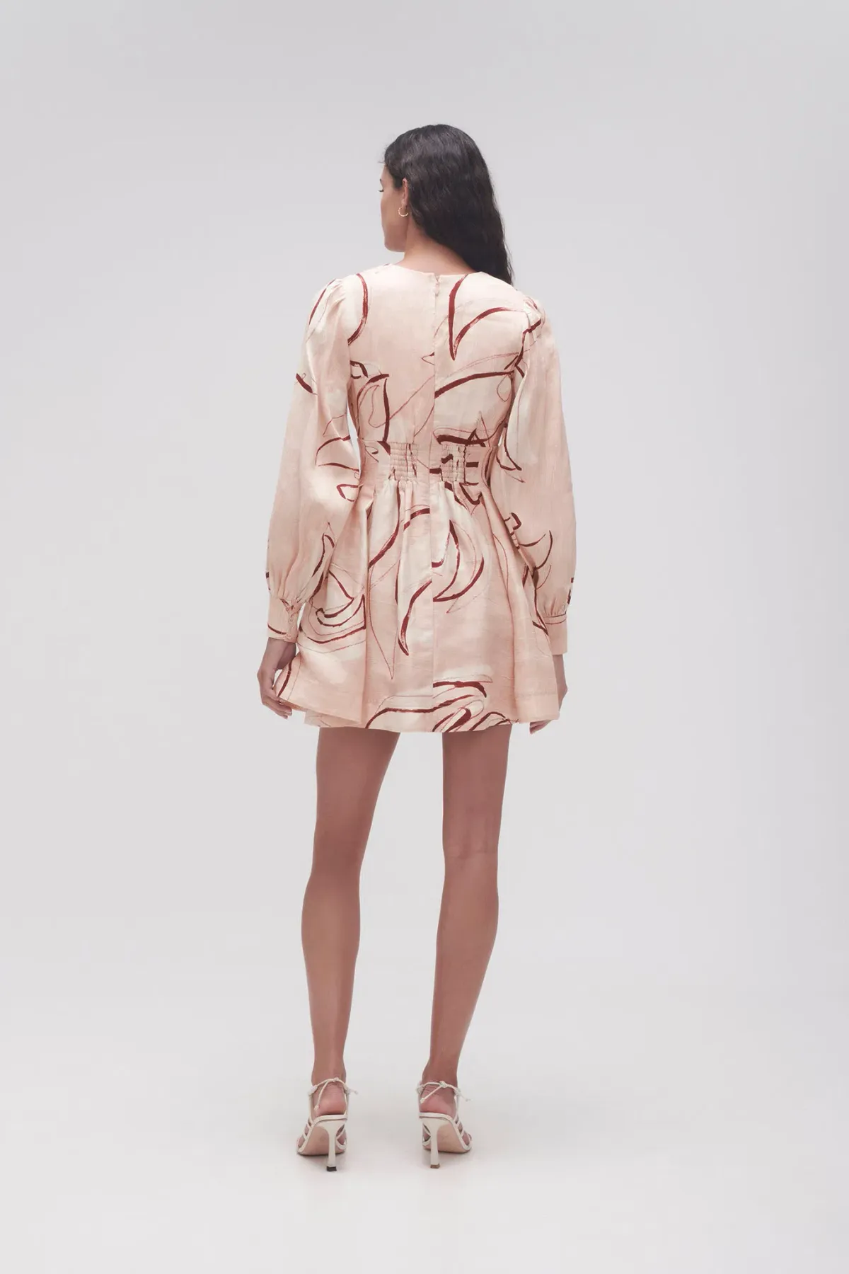 Aje Amelia Plunge Mini Dress Whimsical Dove Size 8 - Image 2
