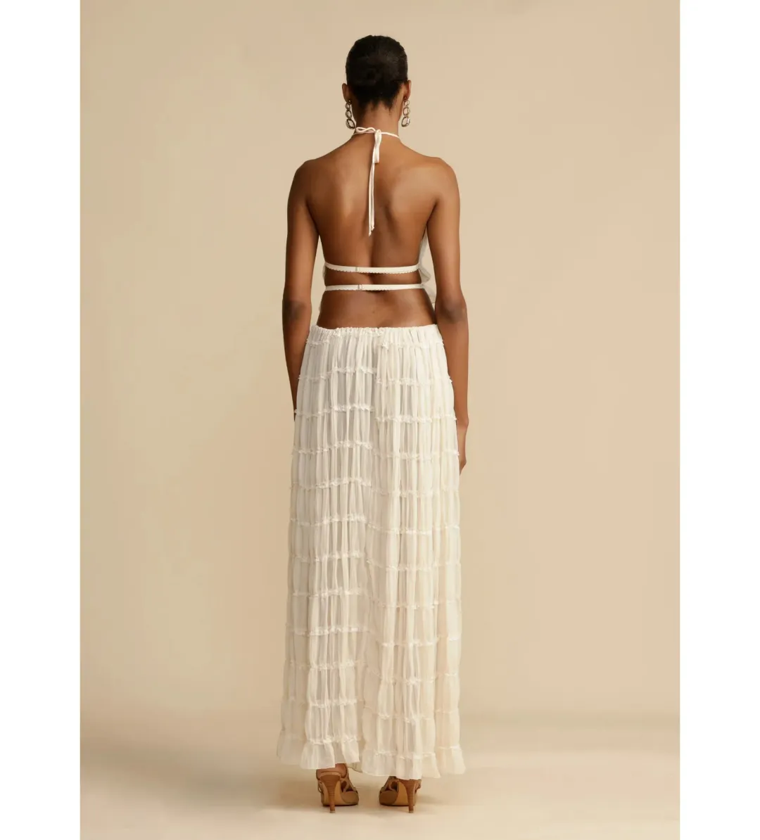 Arcina Ori Juliette Halter and Skirt Set Cream Size Small / AU 8 for rent on The Volte - main image