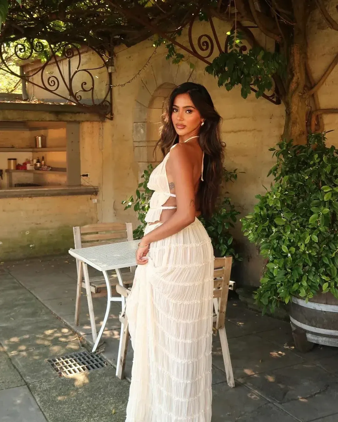 Arcina Ori Juliette Halter and Skirt Set Cream Size Small / AU 8 for rent on The Volte - main image