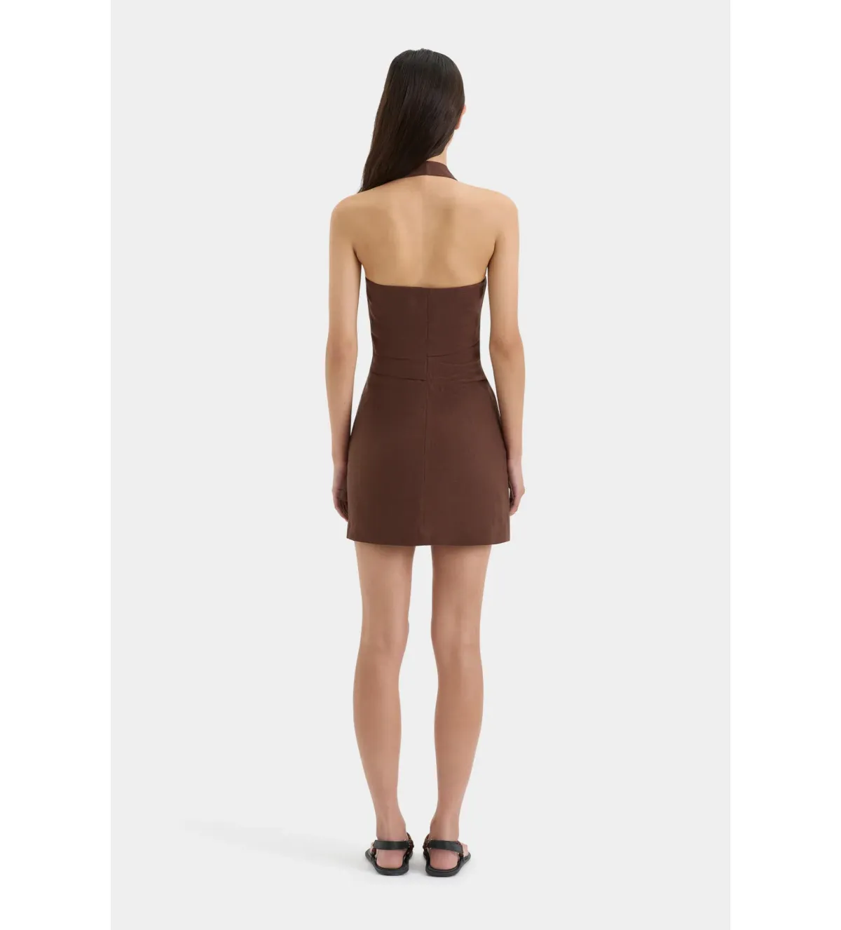 Sir The Label Noemi Halter Mini Dress in Chocolate Size 2 / AU 10 - Image 4