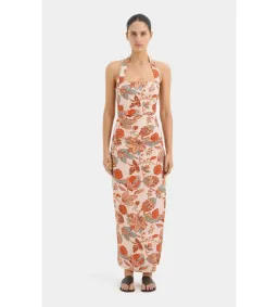 Sir the Label Noemi Halter Midi Dress Desert Wildflower Print Size 1 / AU 8 for rent on The Volte - image 1