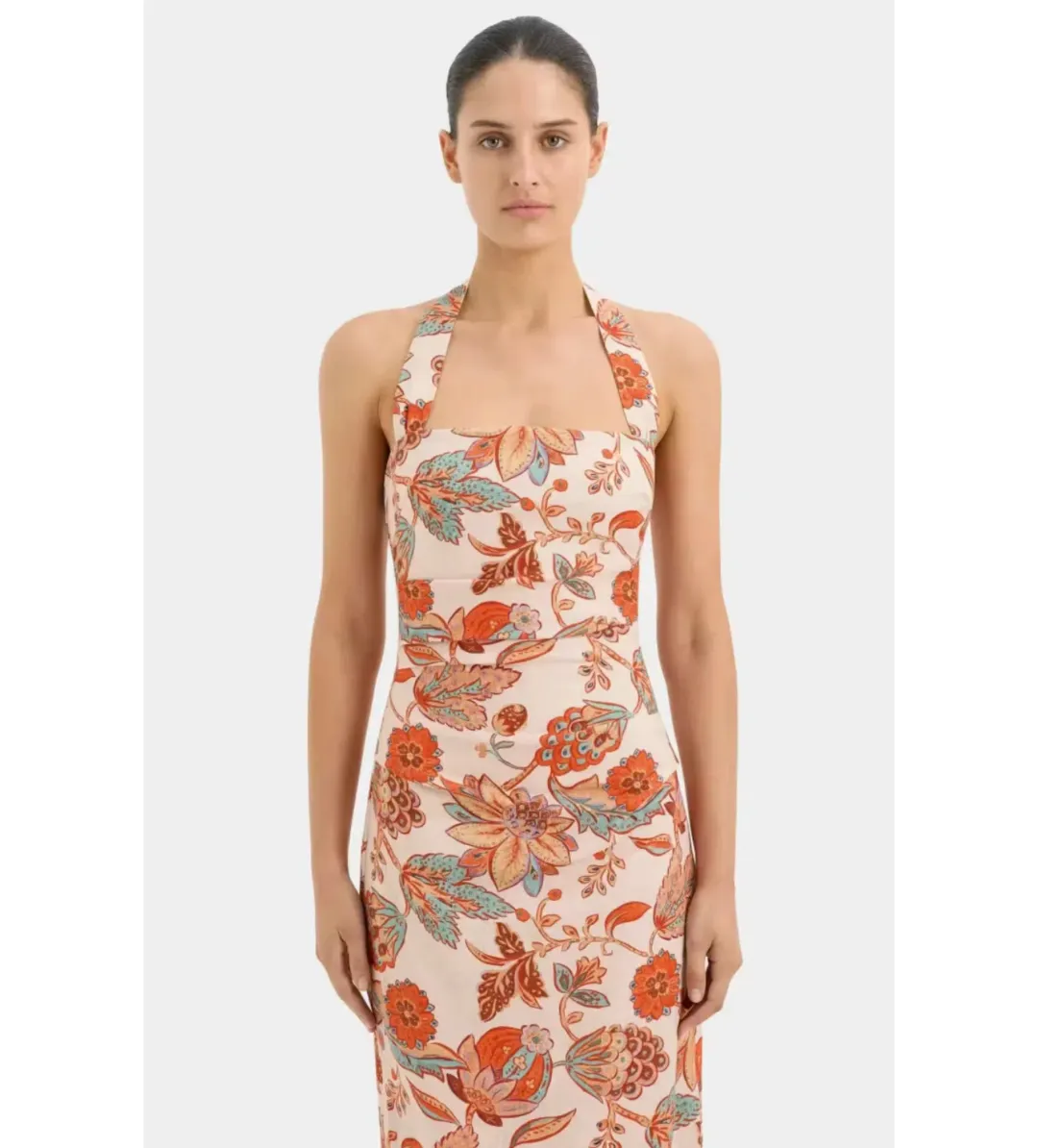Sir the Label Noemi Halter Midi Dress Desert Wildflower Print Size 1 / AU 8 for rent on The Volte - main image