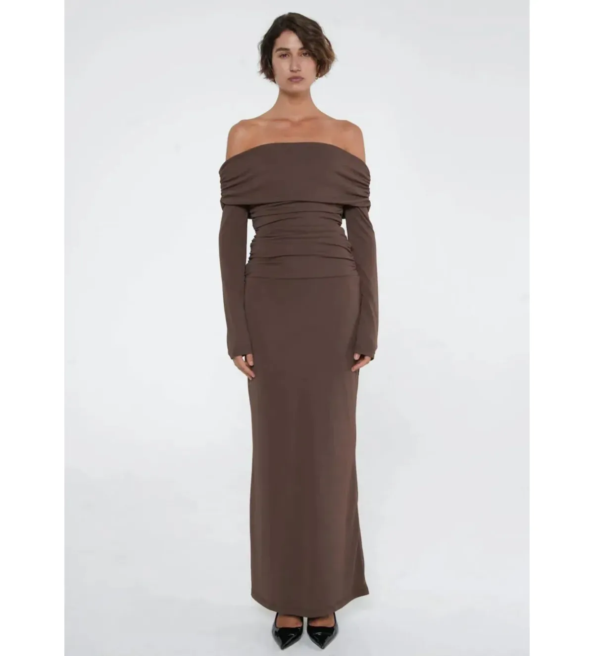 Benni Lorena Maxi Dress Ash Brown Size S / AU 8 - Image 2