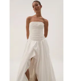 Aje Violette Bubble Hem Maxi Dress Ivory Size AU 12 for rent on The Volte - image 2