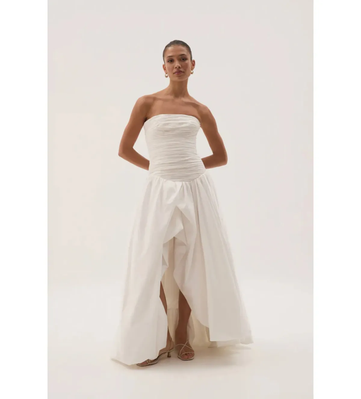 Aje Violette Bubble Hem Maxi Dress Ivory Size AU 12 - Image 1
