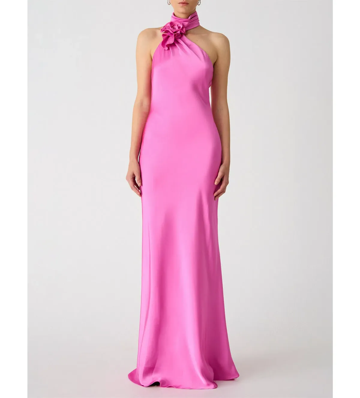 Misha Teresa Rosette Detail Satin Gown Purple Rose Size 6/XS - Image 1