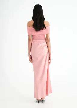 Benni Nico Off Shoulder Maxi Dress Candy Floss Size 6 for rent on The Volte - image 3