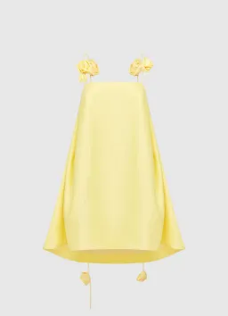 Leo Lin Fiona Rose Mini Dress Sorbet Yellow Size 8 for rent on The Volte - image 3