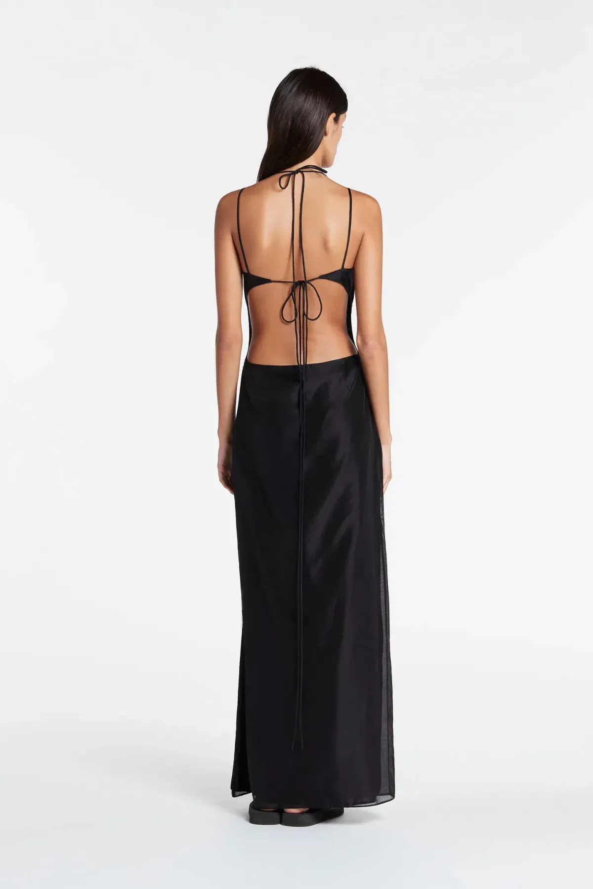 Sir the Label Lucelia Cut Out Midi Dress in Black Size 1 / AU 8 - Image 3