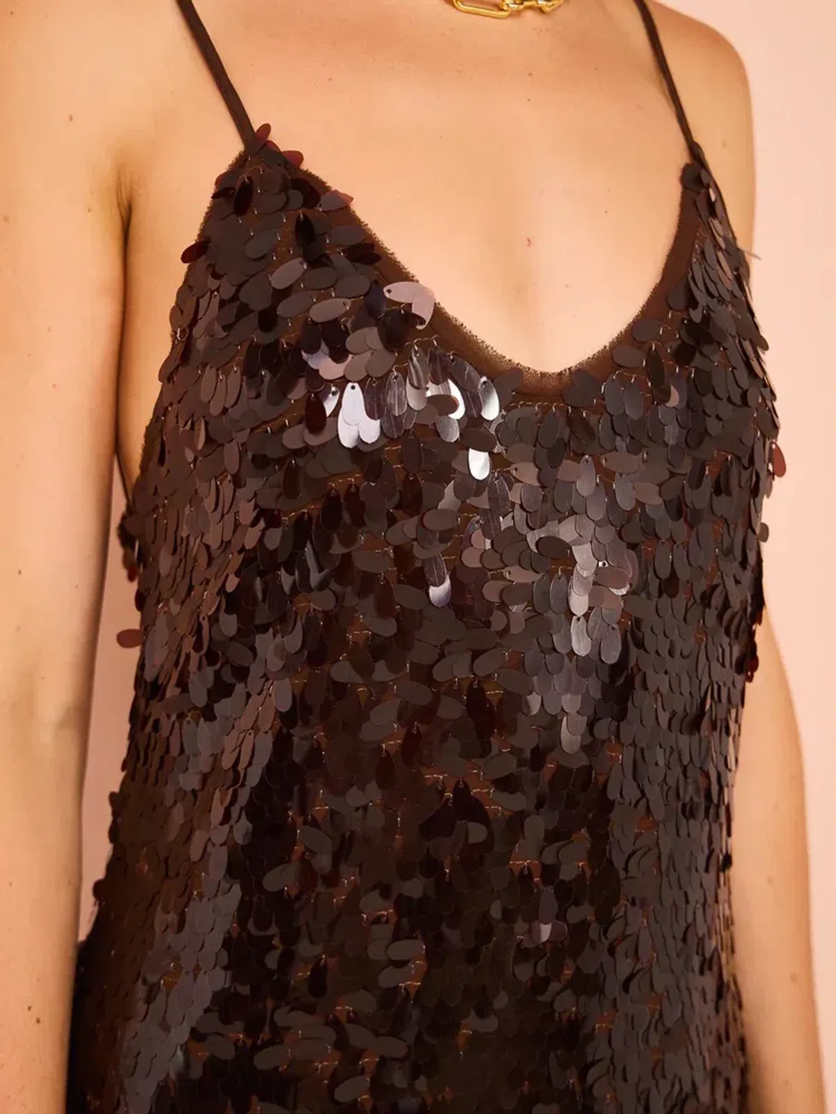 Alemais Geanie Sequin Gown Chocolate Brown Size 8 AU - Image 10