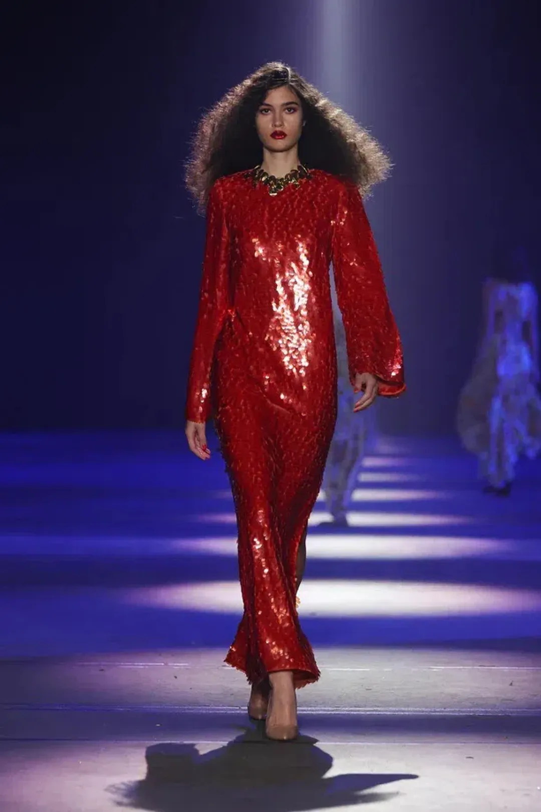Alemais Geanie Long Sleeve Sequin Gown Red Size 8 AU for rent on The Volte - main image