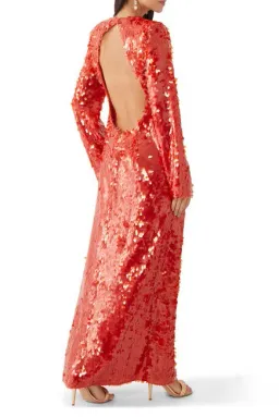 Alemais Geanie Long Sleeve Sequin Gown Red Size 8 AU for rent on The Volte - image 7