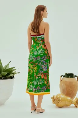 Alemais Fiesta Bodice Midi Dress Green Multi Size 8 for rent on The Volte - image 2