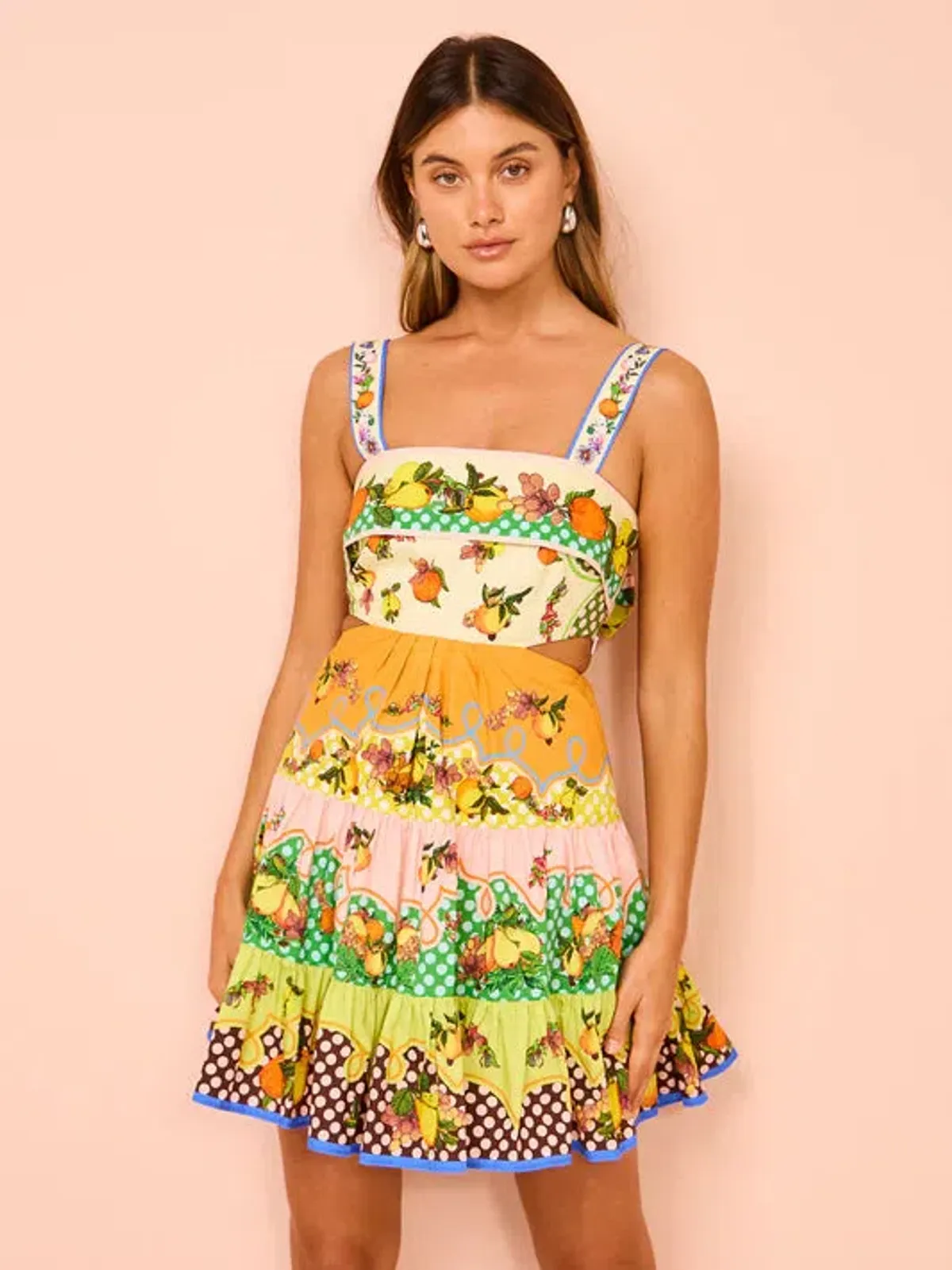 Alemais Lemonis Cut Out Mini Dress Multi Size 10 - Image 2