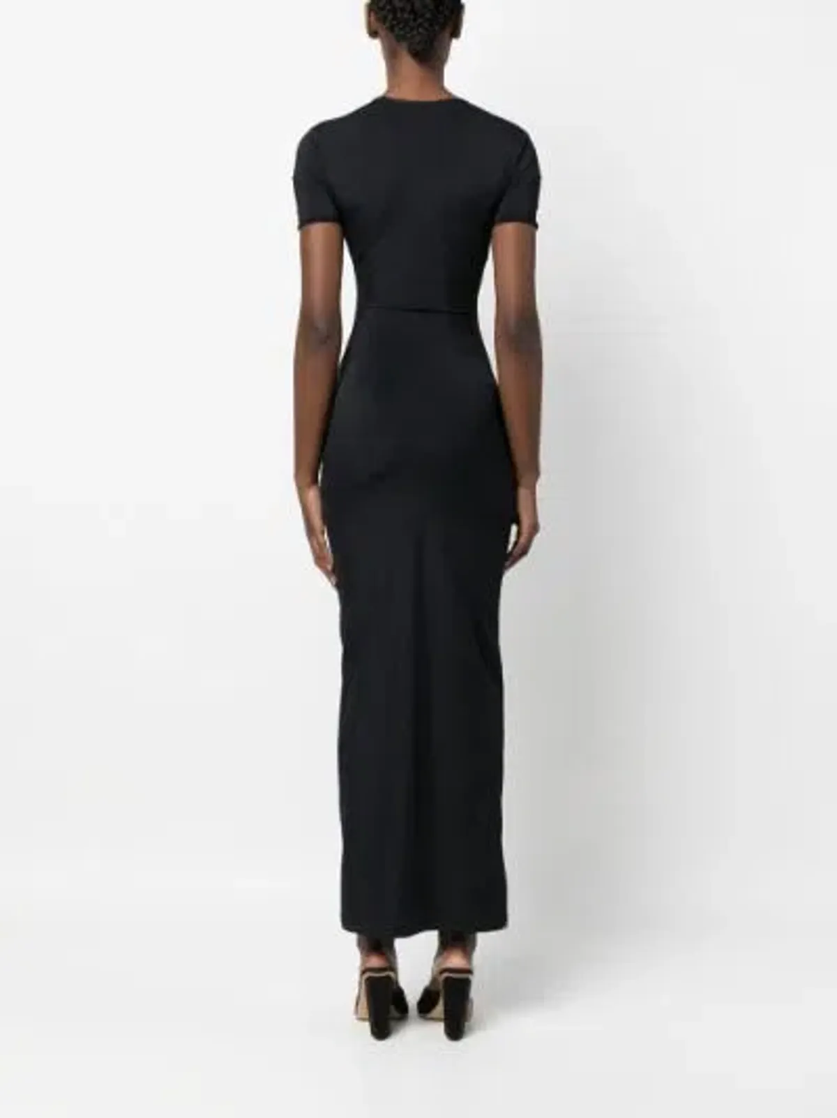 Christopher Esber Pierced Orbit Short Sleeve Midi Dress Black Size 14 - Image 6
