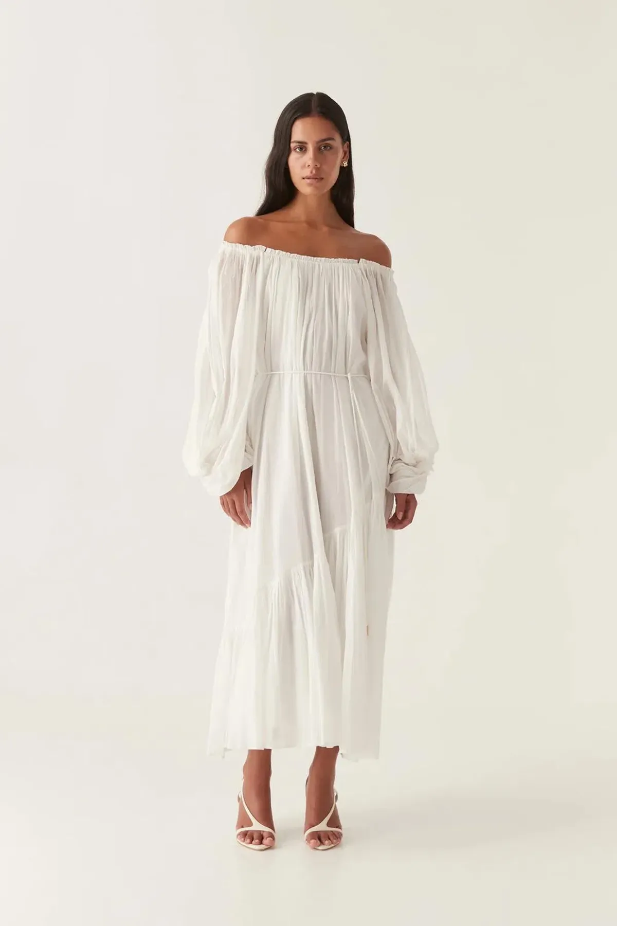 Aje Avani Smock Midi Dress Ivory Size 10 - Image 2