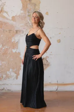 Aje Laurier Wave Maxi Dress Black Size 8 for rent on The Volte - image 3