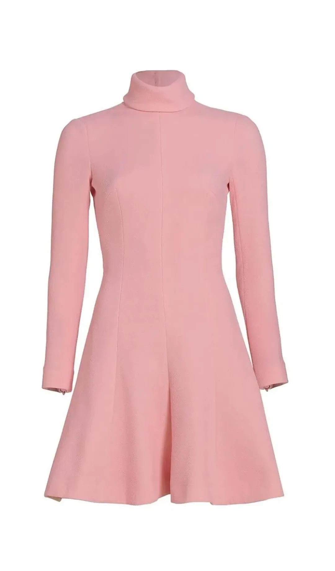 Emilia Wickstead Peony Pink Stella Dress, Size AU 16, Cutout Back Long Sleeve Turtleneck for rent on The Volte - main image