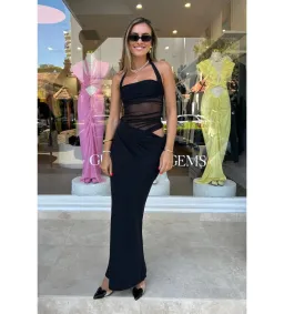Benni Gina Halter Dress Black Size 10 for rent on The Volte - image 1