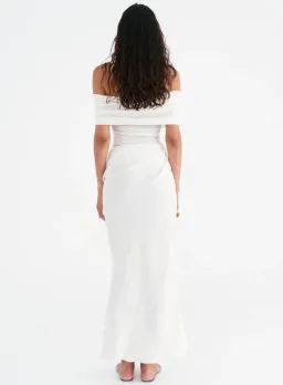 BENNI Nico Off Shoulder Maxi Dress Whie Size 8 for rent on The Volte - image 2