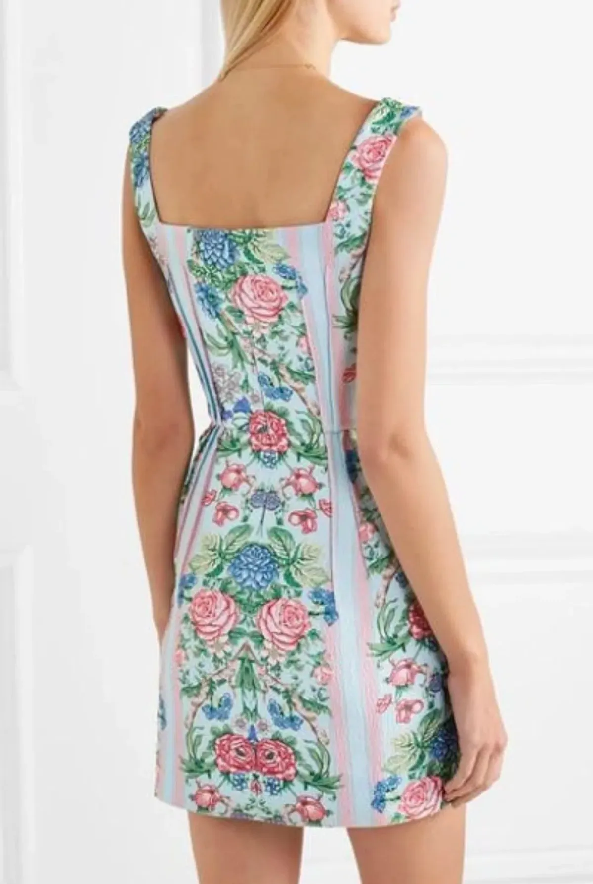 Emilia Wickstead Floral Mini Dress Judith Blue / Pink Print Size AU 14 - Image 3