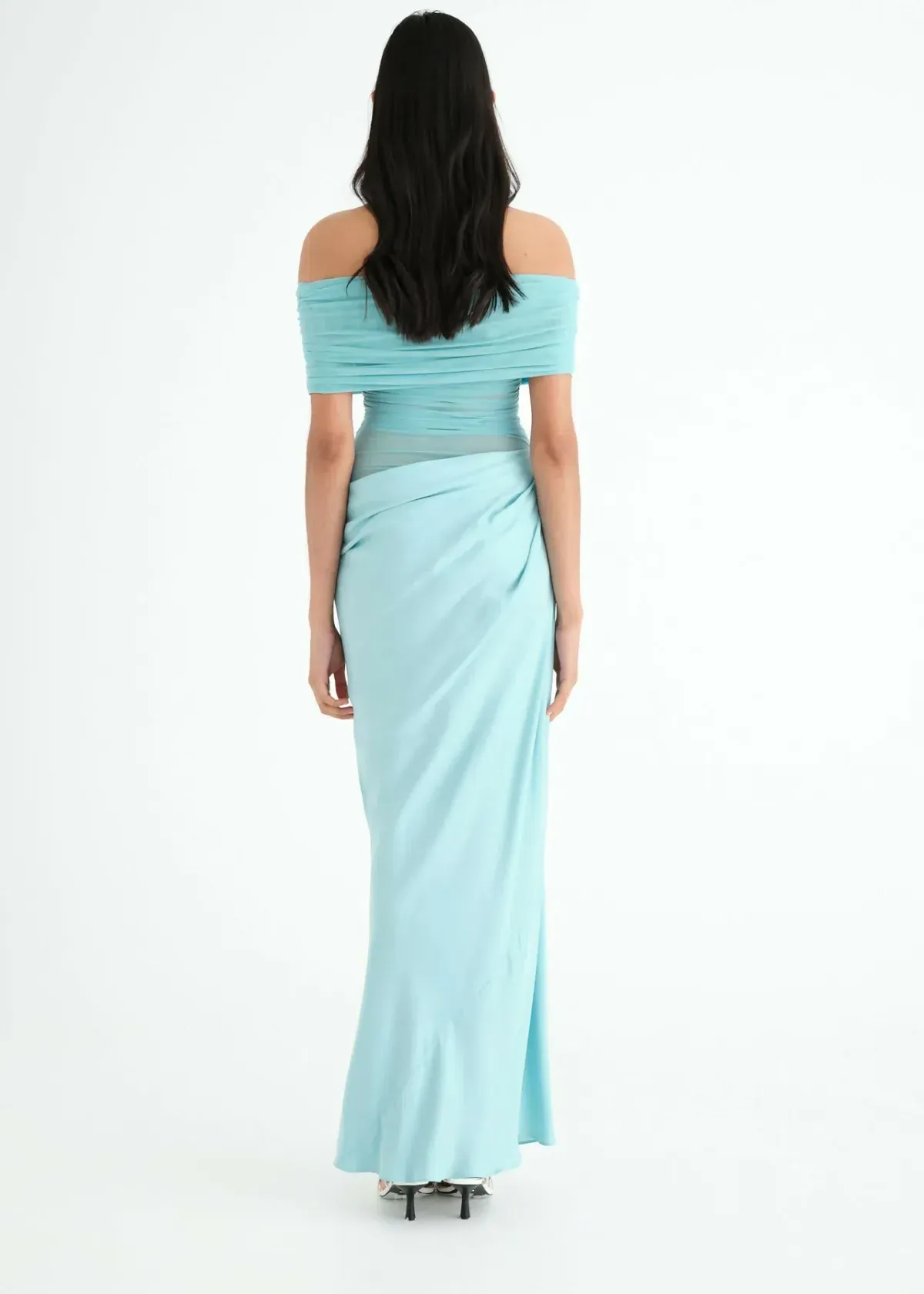 BENNI Nico Off Shoulder Maxi Dress Aquamarine Size 6 - Image 3