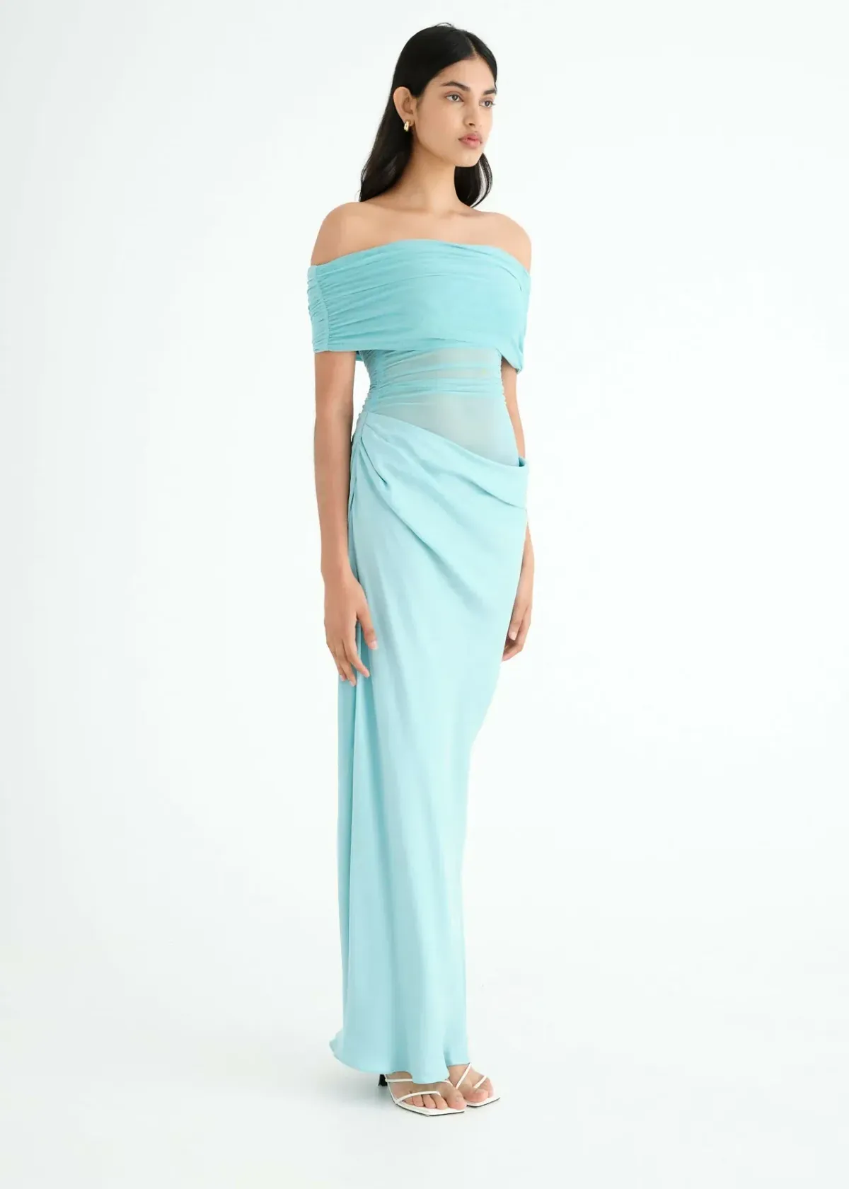 BENNI Nico Off Shoulder Maxi Dress Aquamarine Size 6 - Image 2