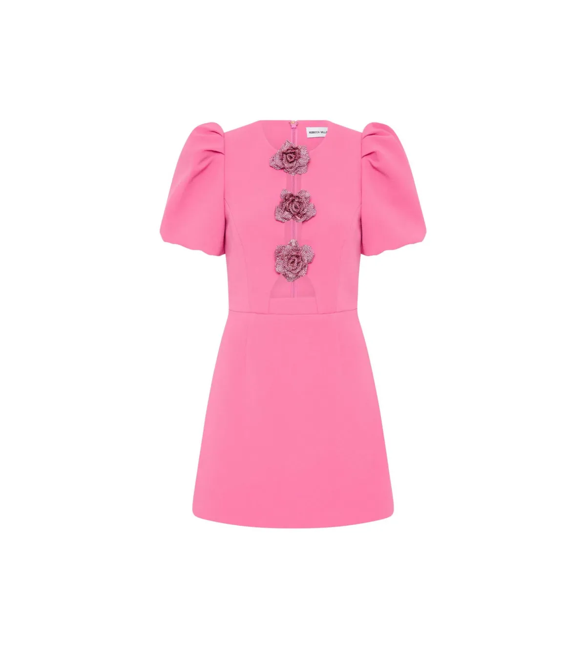 Rebecca Vallance Aubree Flower Mini Dress Pink Size 8/S - Image 3