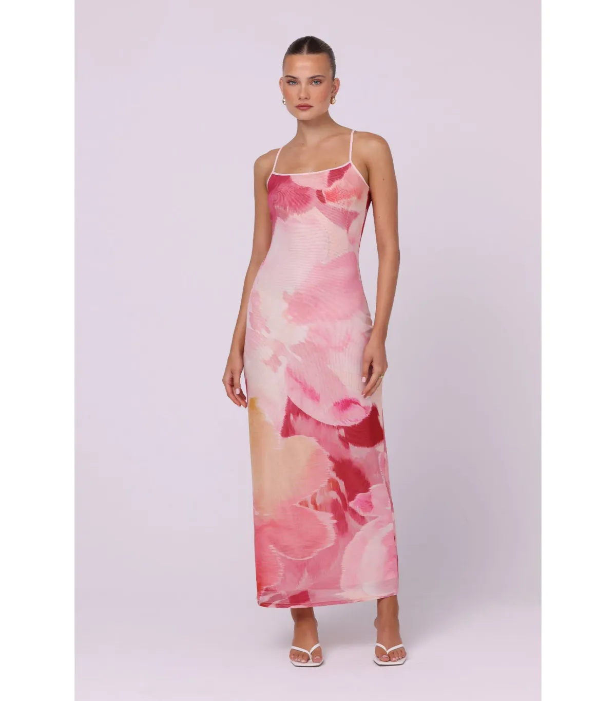 Isabelle Quinn Nora Mesh Maxi Dress Dahlia Floral Size 6 - Image 1