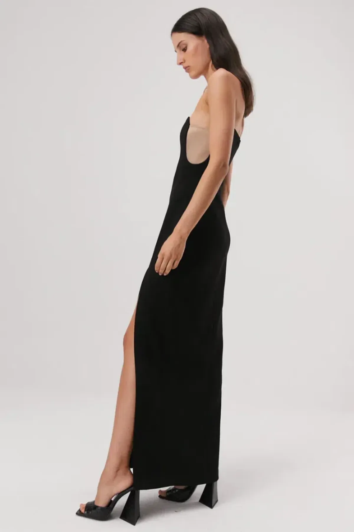 MISHA Ensley Strapless Gown Black Size 12 - Image 2