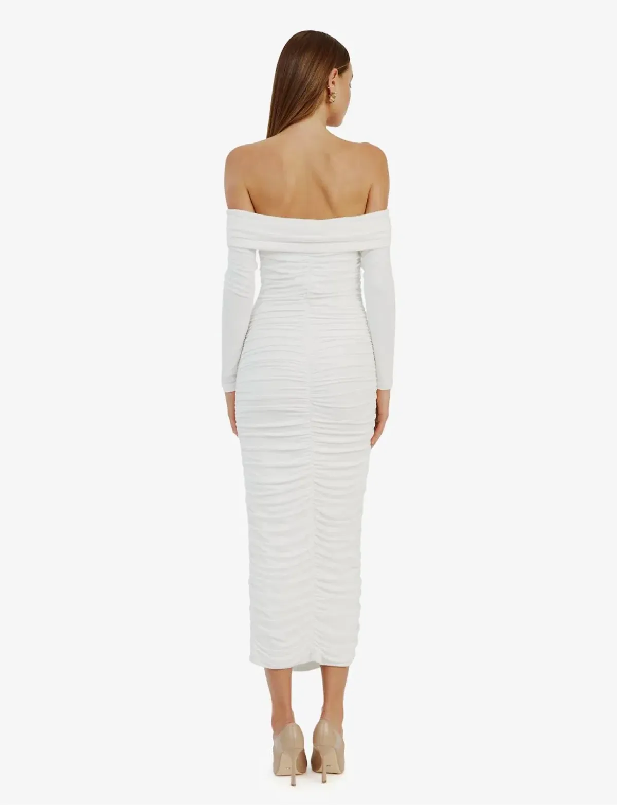 Bardot Arkie Knit Maxi Dress Ivory Size AU 8 - Image 4