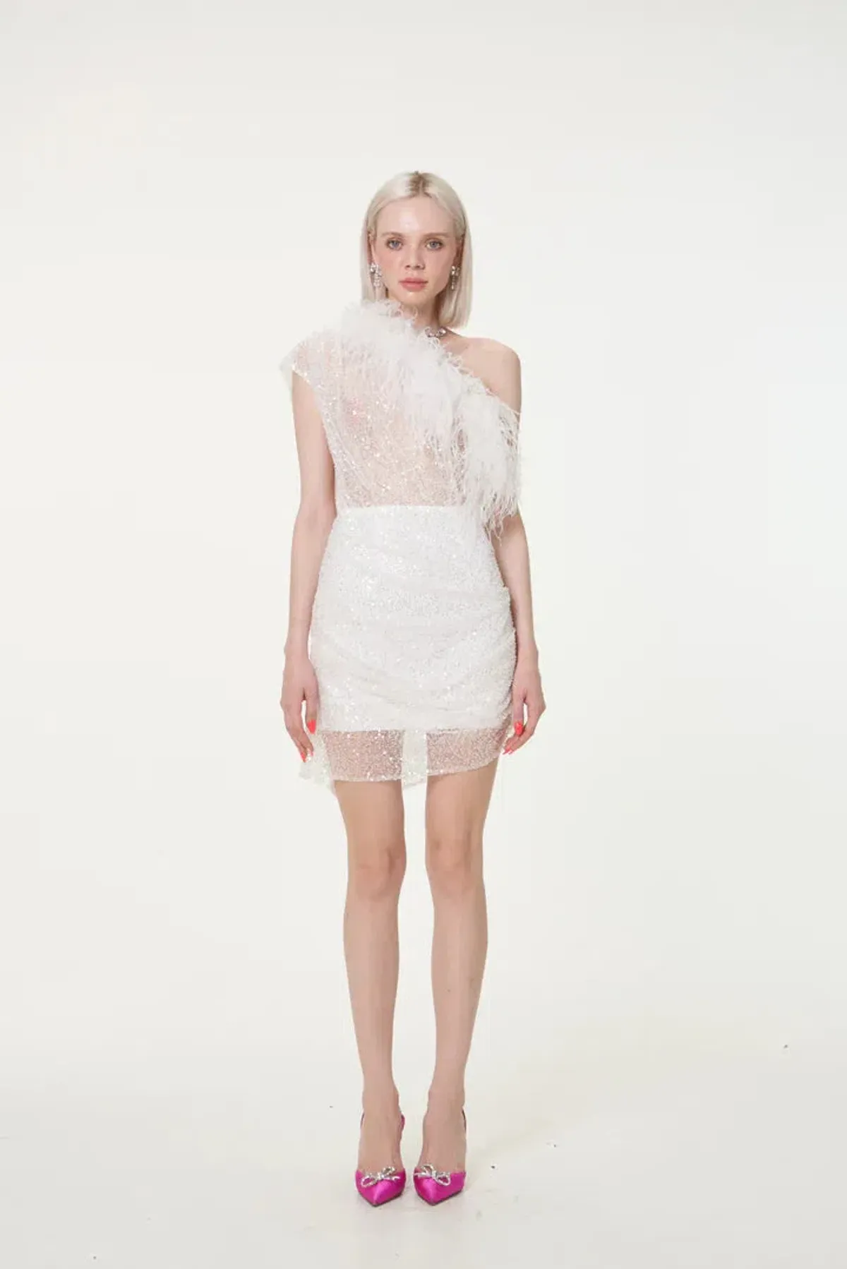 Par Violet End Scene Dress White Size AU 8 - Image 1