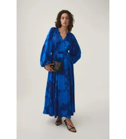 Aje Knowing Belted Smocked Midi Dress Electric Rose Size AU 12 for rent on The Volte - image 1