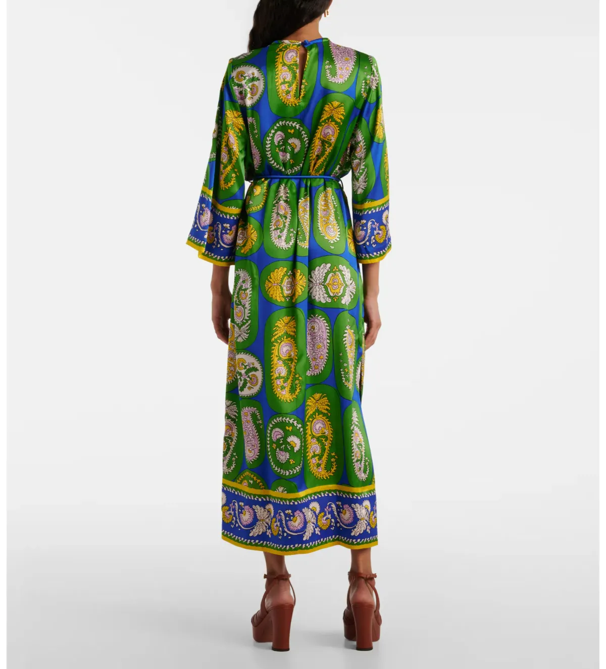 Alémais Gina Silk Midi Dress Print Size AU 16 - Image 2