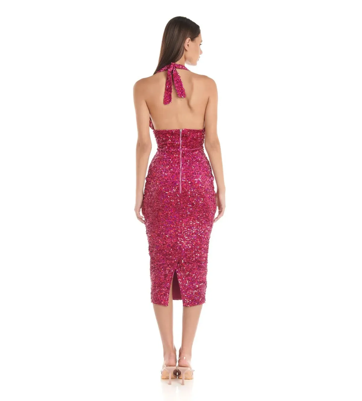 Eliya The Label Emilee Dress Pink Sequin Size XL / AU 14 - Image 3