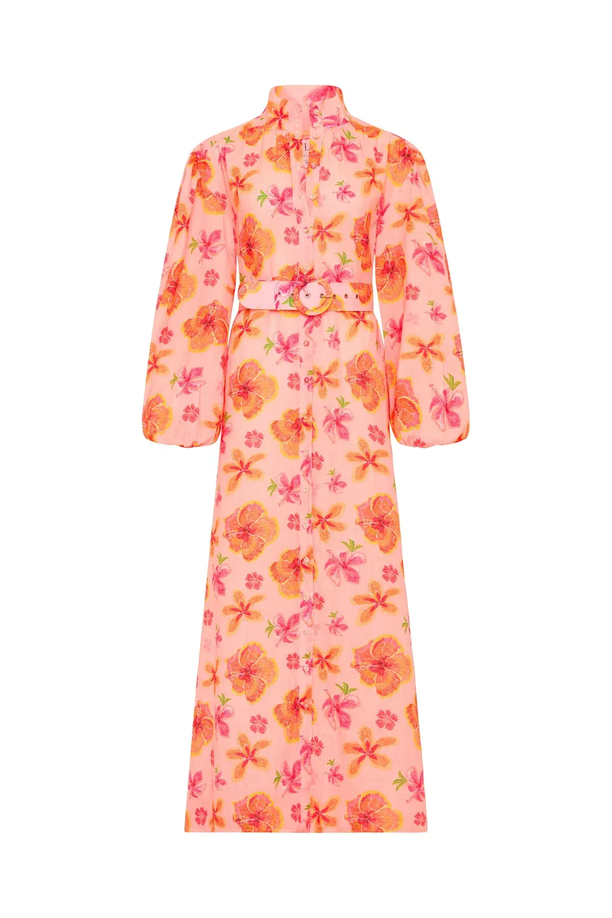 Palm Noosa Noddy Spanish Hibiscus Linen Maxi Dress Floral Size 12 - Image 7