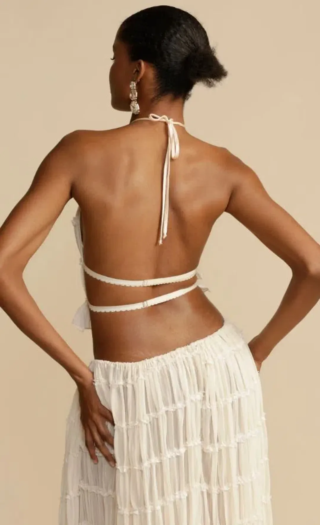Arcina Ori Juliette Halter Top & Maxi Skirt Set Warm Cream Size S / AU 8 for rent on The Volte - main image