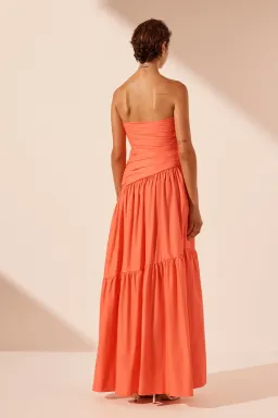 Shona Joy Maiori Strapless Tiered Maxi Dress in Coral Size 6 for rent on The Volte - image 3