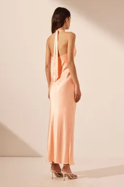 Shona Joy La Lune Plunged Halter Midi Dress Peach Size AU 6 for rent on The Volte - image 3