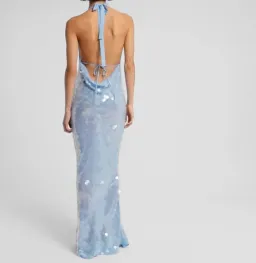 Rat & Boa Anais Maxi Dress Gown In Blue Sequin Size L / Au 12 for rent on The Volte - image 6