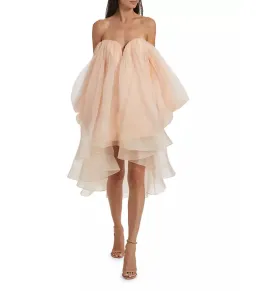 Zimmermann Crush Strapless Mini Dress Peach Size 1/Au 10 for rent on The Volte - image 1