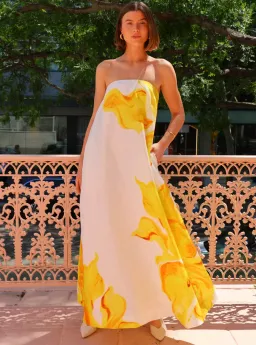 Acler Hopton Dress Ivory Calla Lily Size 12 for rent on The Volte - image 3